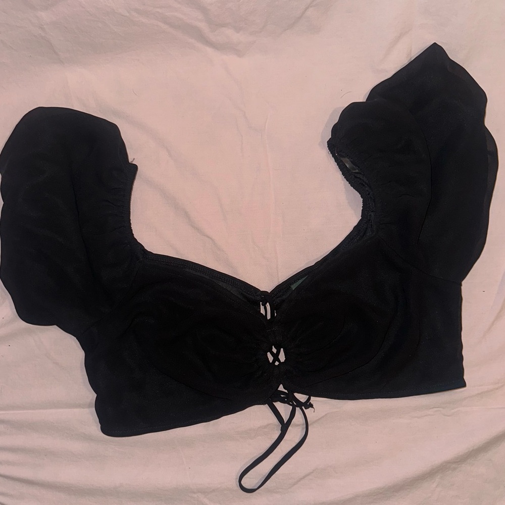 Wild Fable Black Top, Lace-up back